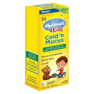 slide 1 of 1, Hyland's Homeopathic 4Kids Cold & Mucus, 4 fl oz