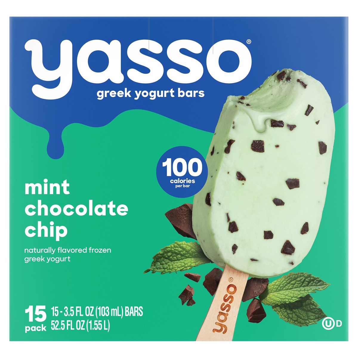 slide 1 of 12, Yasso Frozen Greek Yogurt Bars, Mint Chocolate Chip, 15 Pack, 15 ct