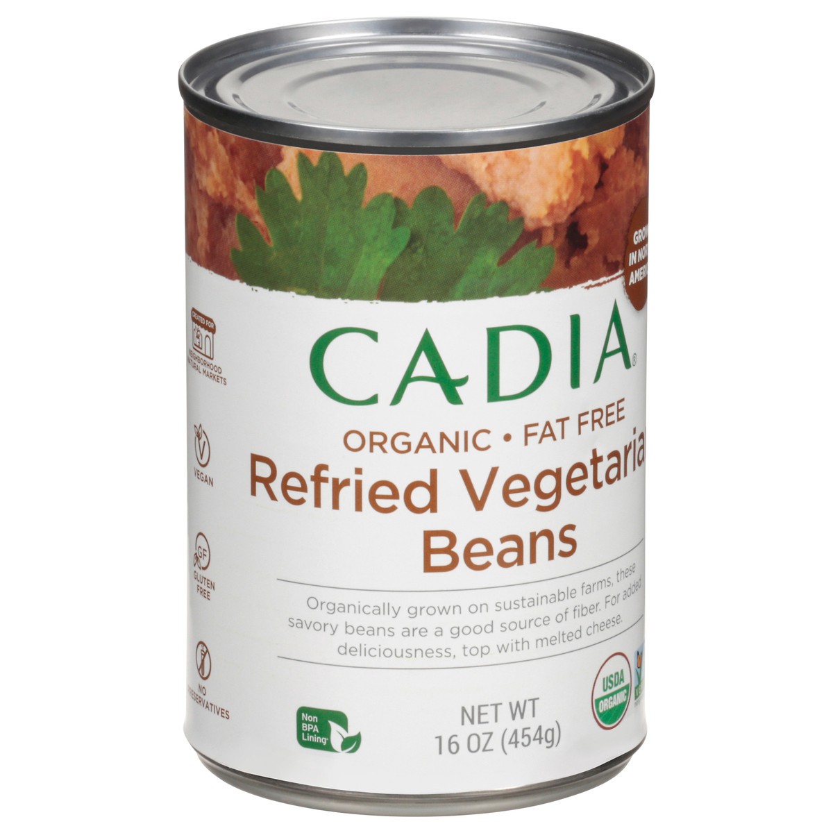 slide 5 of 12, Cadia Fat Free Organic Refried Vegetarian Beans 16 oz, 16 oz