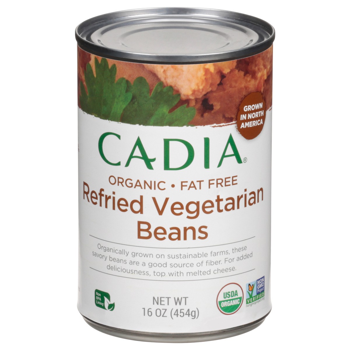 slide 1 of 12, Cadia Fat Free Organic Refried Vegetarian Beans 16 oz, 16 oz