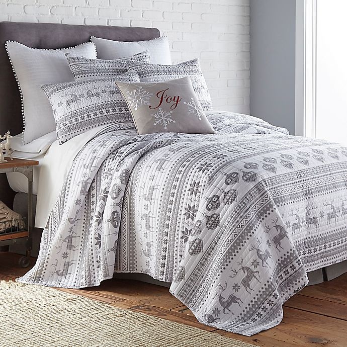 slide 1 of 3, Levtex Home Jasper Reversible Full/Queen Quilt Set - Grey/White, 3 ct