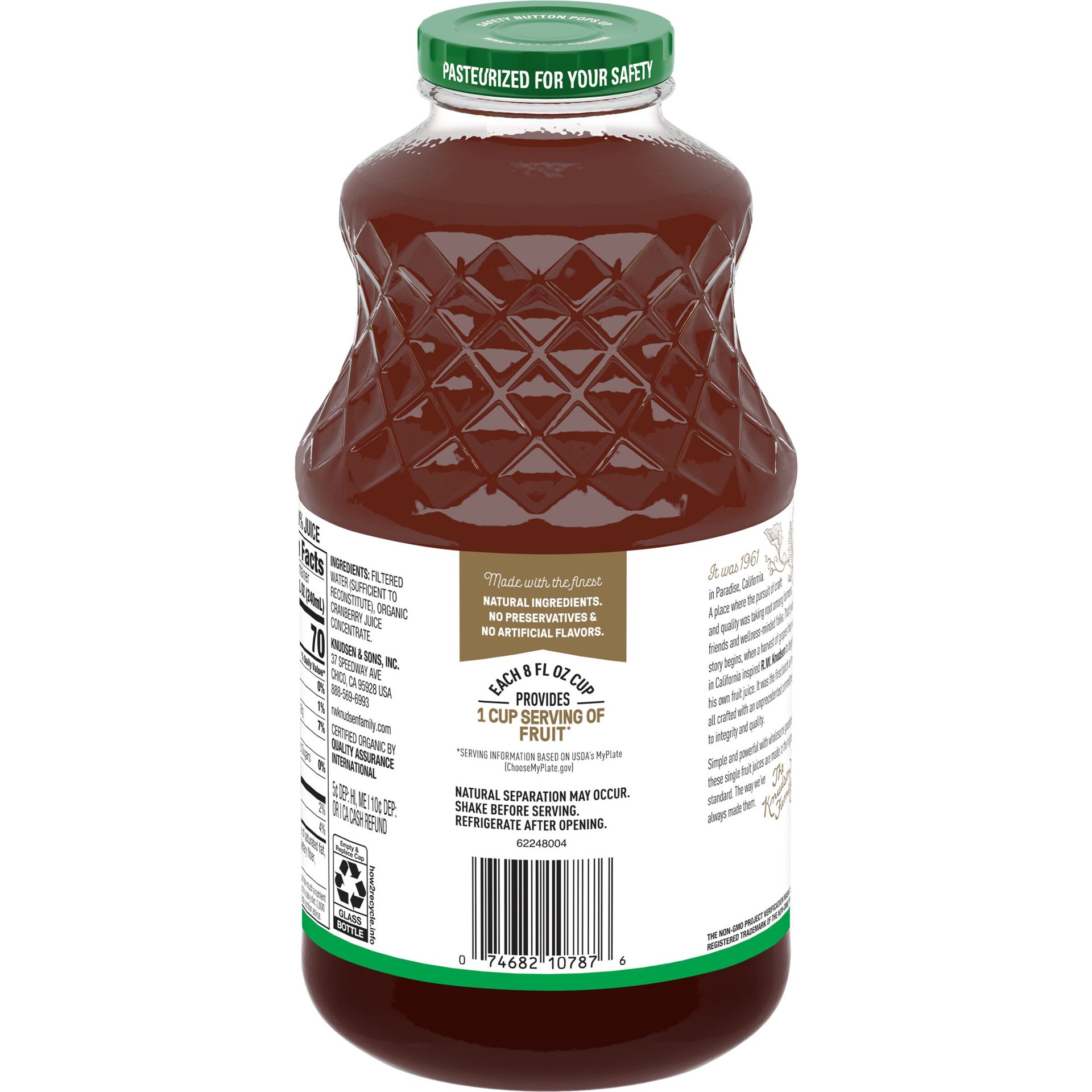 slide 2 of 6, R.W. Knudsen Family Organic Just Cranberry Juice, 32-Fluid Ounce (Packaging May Vary), 32 oz