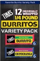 slide 1 of 1, Tina's Burritos & Chimichanga Variety Pack, 12 ct; 4 oz