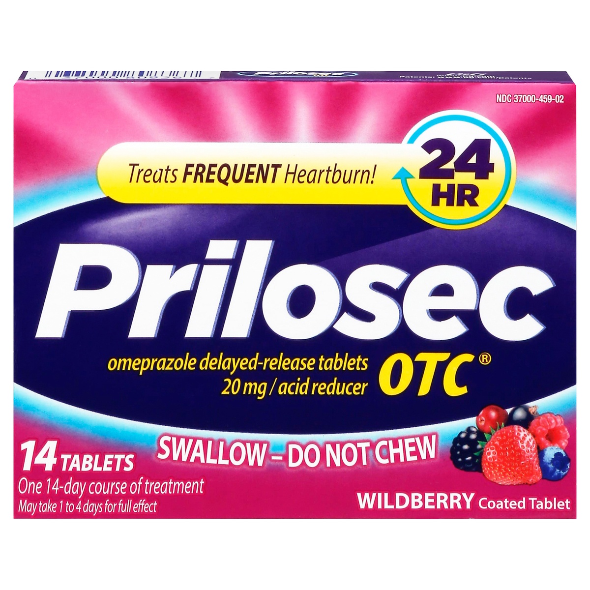 slide 1 of 2, Prilosec OTC Wildberry Flavor Acid Reducer Tablets, 
