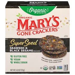 Mary's Gone Crackers Super Seed Seaweed & Black Sesame Crackers 4 oz