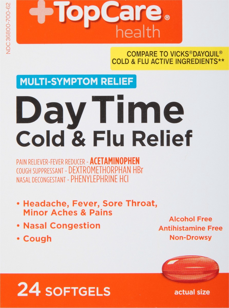 slide 15 of 15, Topcare Cold Flu Relief Softgels Day, 24 ct