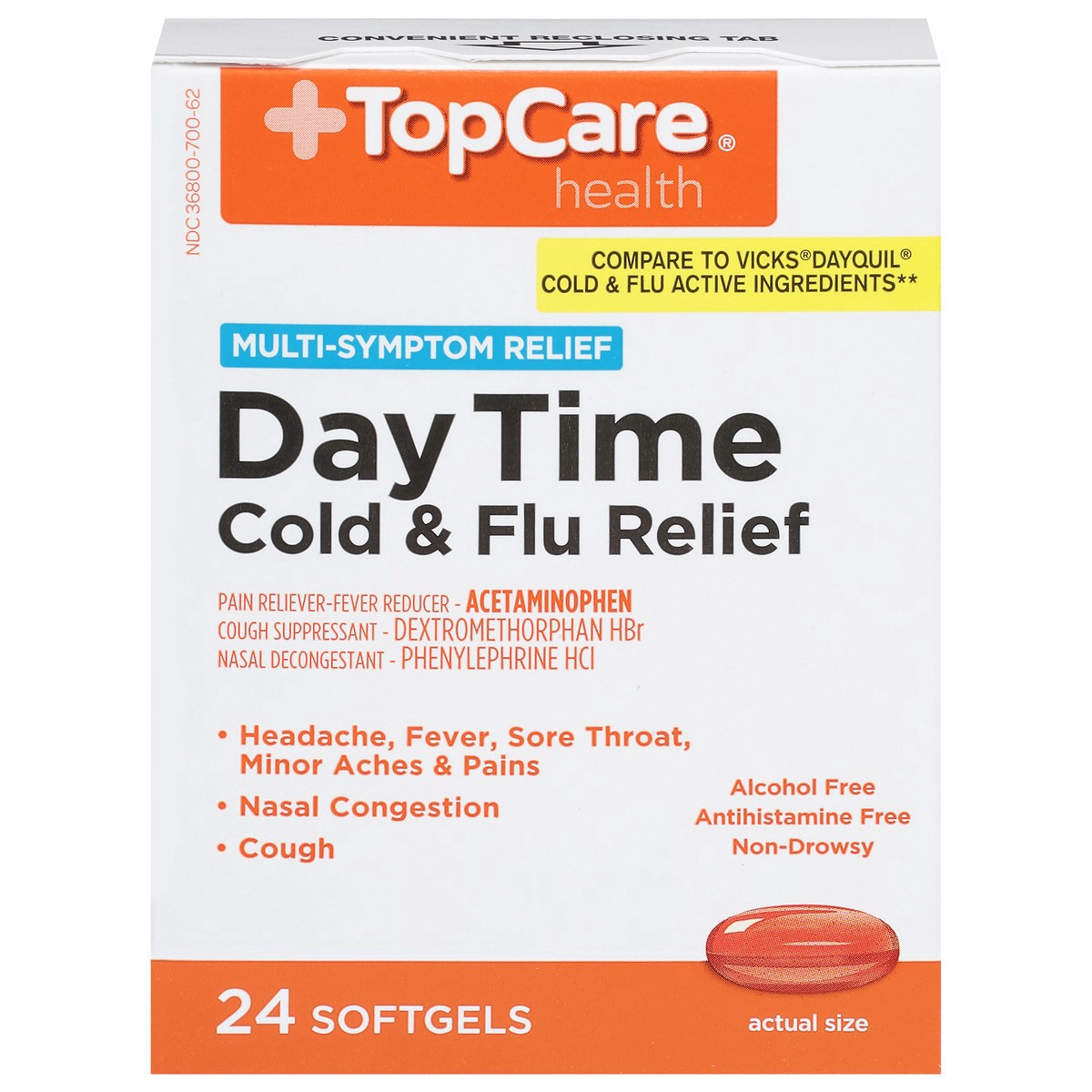 slide 12 of 15, Topcare Cold Flu Relief Softgels Day, 24 ct