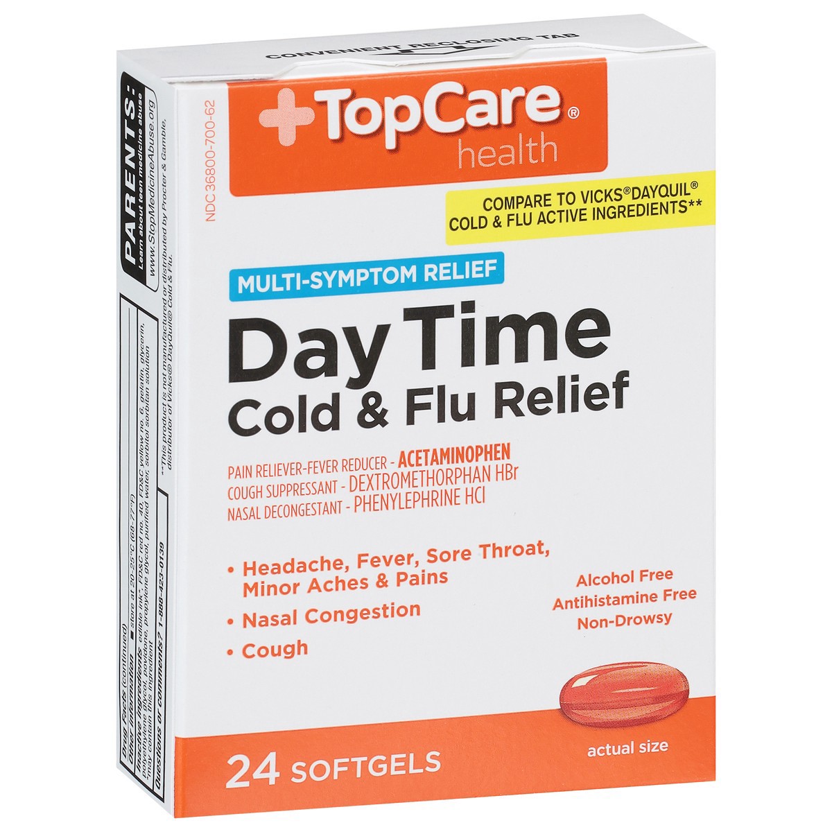 slide 13 of 15, Topcare Cold Flu Relief Softgels Day, 24 ct