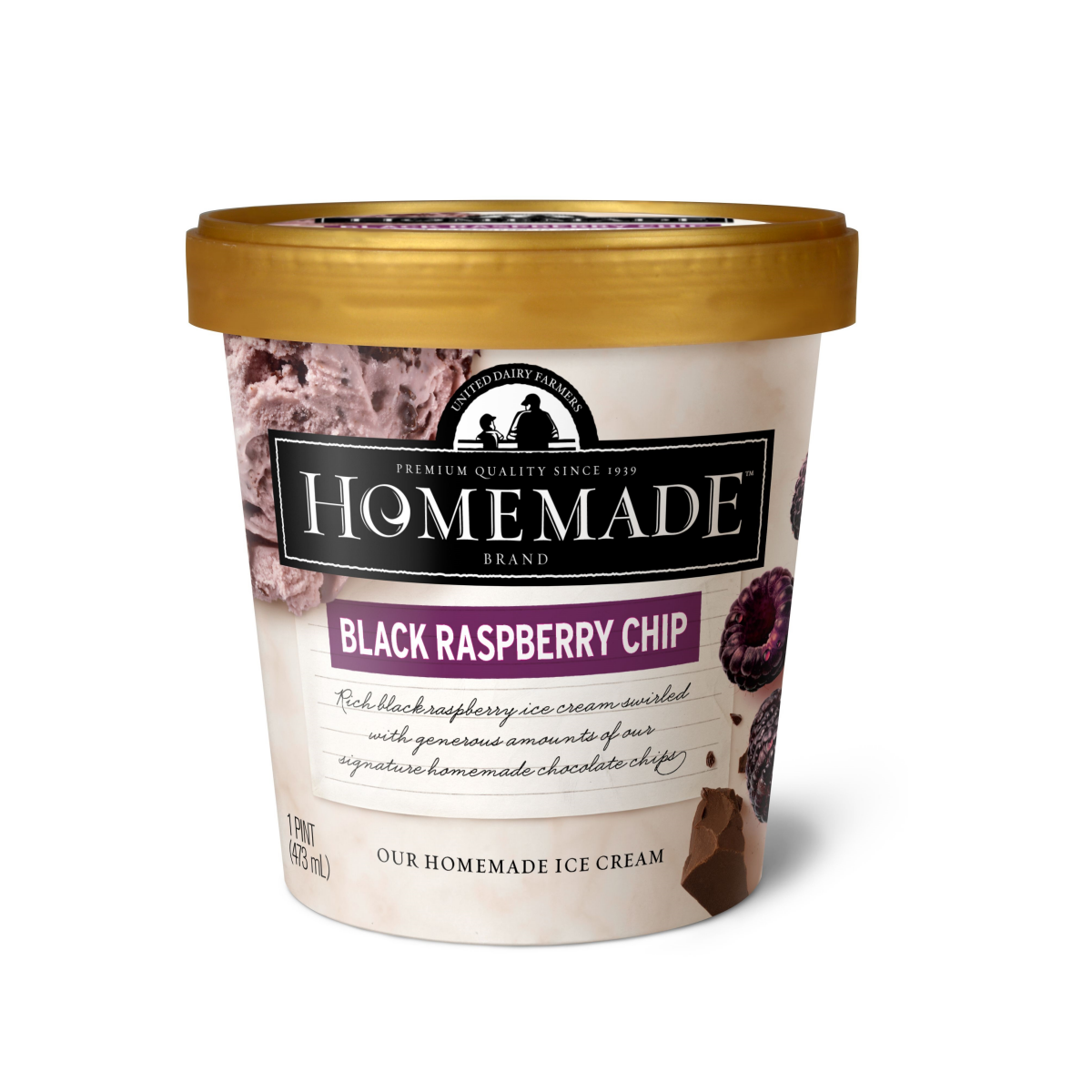 slide 1 of 7, Homemade Black Raspberry Chip Ice Cream, 16 oz