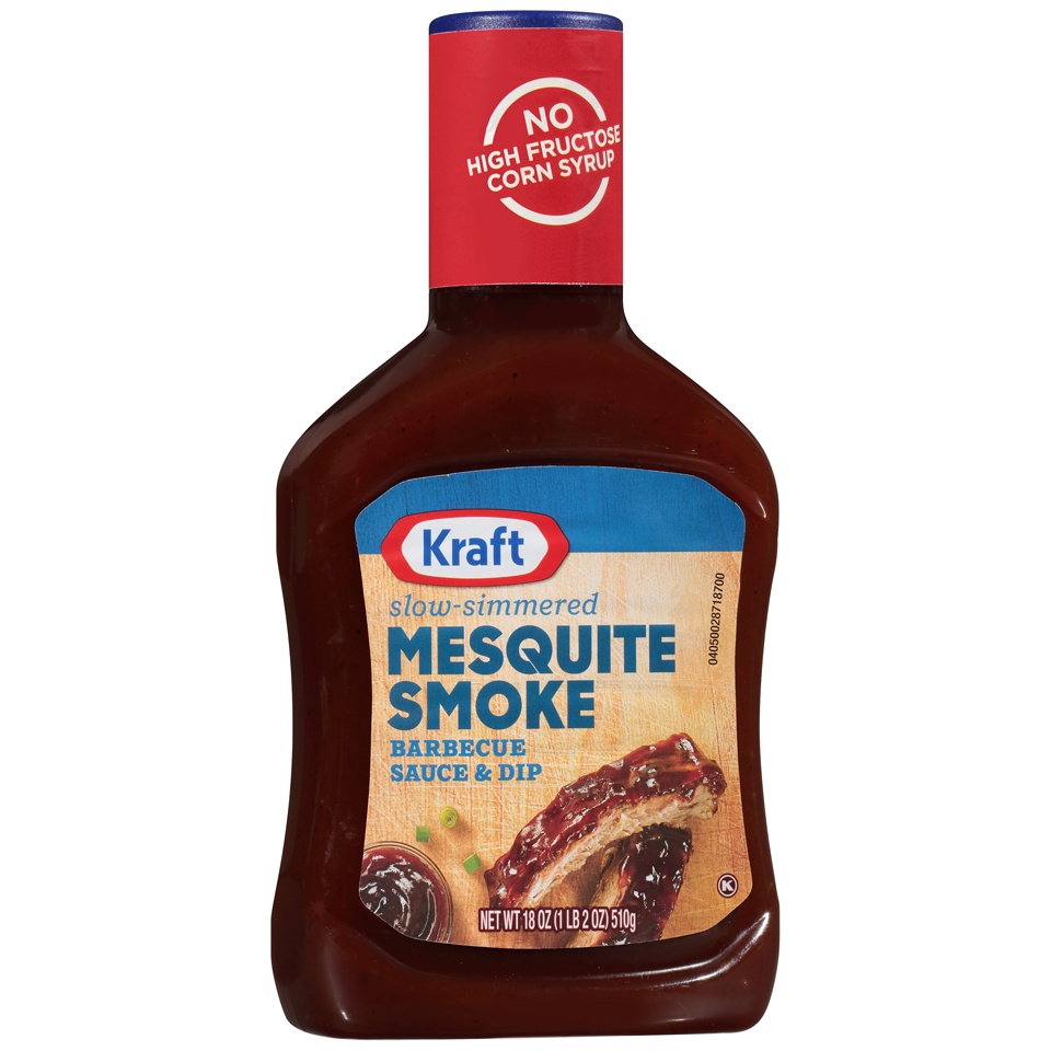 slide 1 of 1, Kraft Slow-simmered Mesquite Smoke Barbecue Sauce, 18 oz