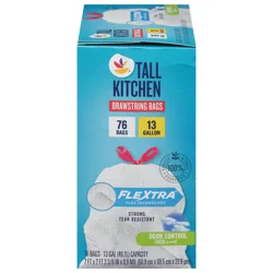 Giant Flextra Odor Control Fresh Tall Kitchen Drawstring Bags 13 gal