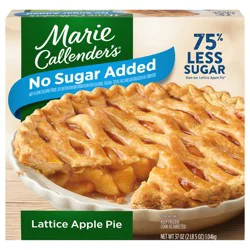 Marie Callender's No Sugar Added Lattice Apple Pie, Ready to Bake Frozen Dessert, 37 oz.