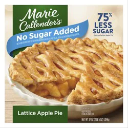Marie Callender's No Sugar Added Lattice Apple Pie, Ready to Bake Frozen Dessert, 37 oz.