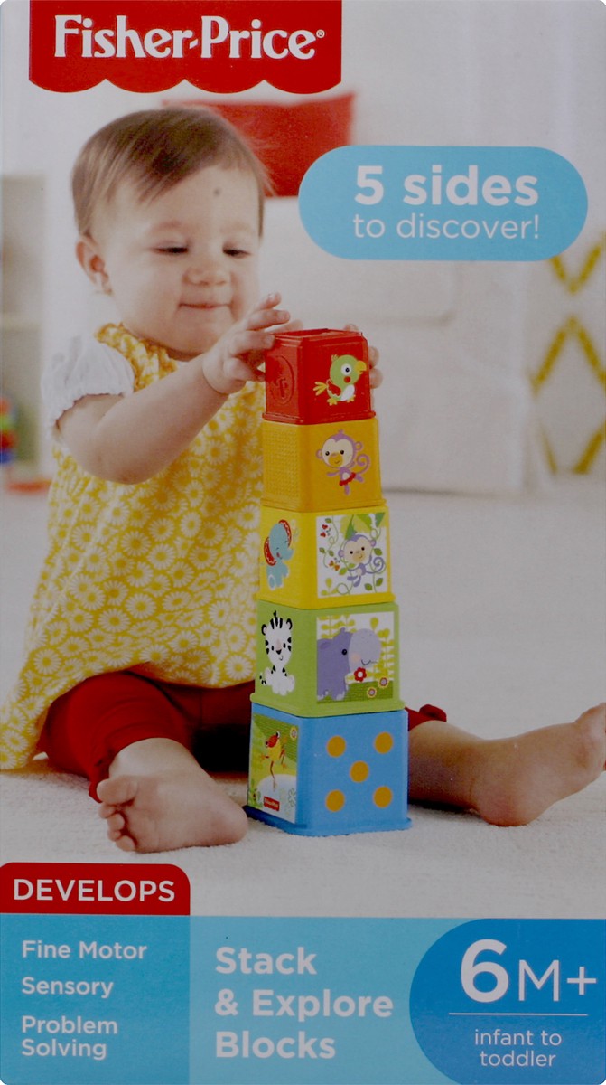 slide 5 of 6, Fisher-Price Stack and Explore Blocks, 5 pc