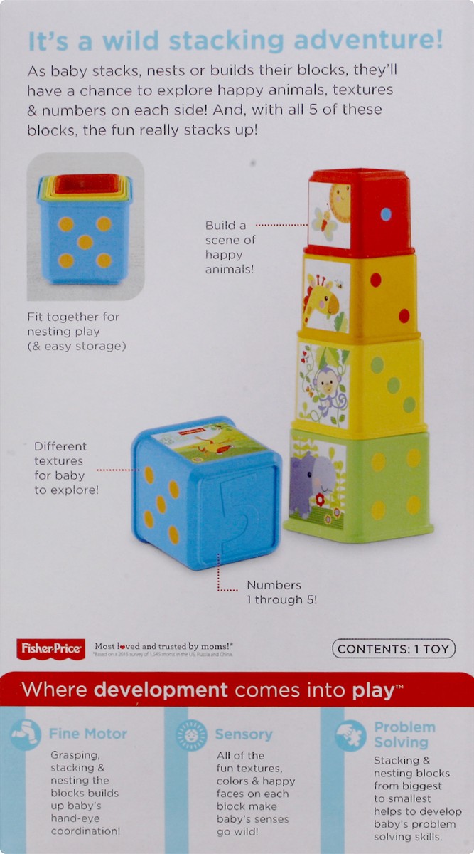 slide 6 of 6, Fisher-Price Stack and Explore Blocks, 5 pc