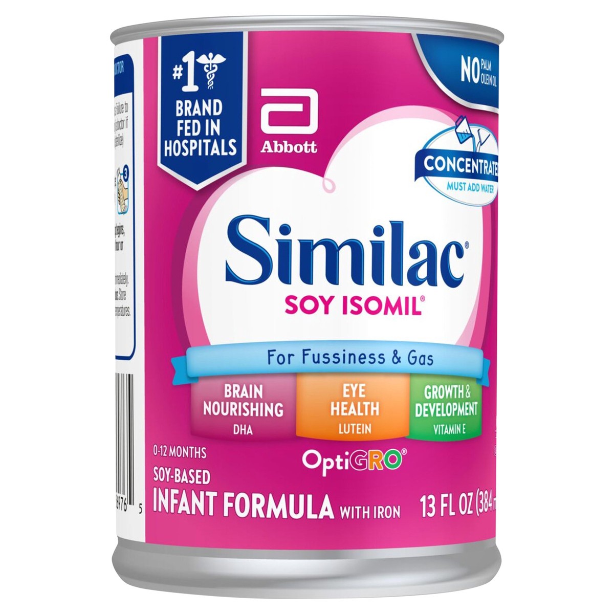 slide 2 of 4, Similac Soy Isomil For Fussiness and Gas Infant Formula with Iron Concentrated Liquid 1-13 fl oz Can, 13 fl oz