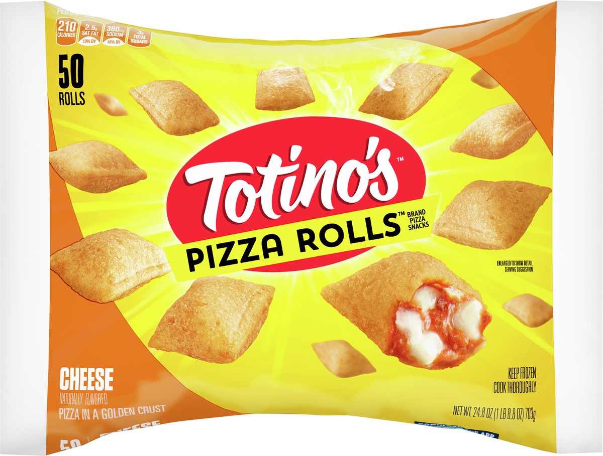 slide 8 of 9, Totino's Pizza Rolls, Cheese Flavored, Frozen Snacks, 24.8 oz, 50 ct, 50 ct