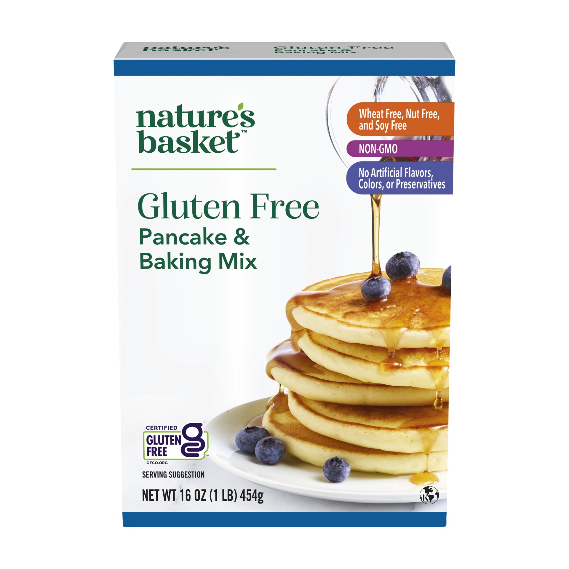 slide 1 of 1, nature's basket Gf Pancake & Waffle Mix, 16 oz