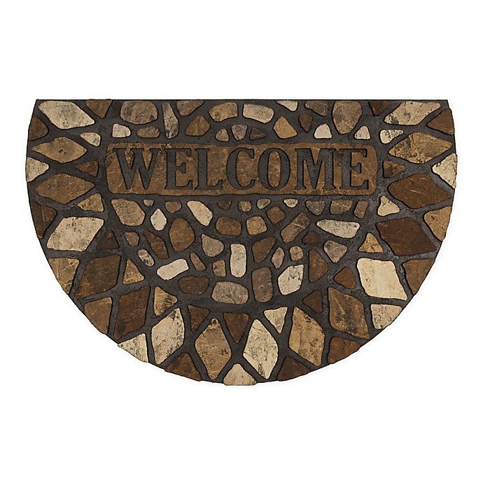 slide 1 of 4, Mohawk Home Stone City Recycled Rubber Doormat Slice - Brown, 1 ct