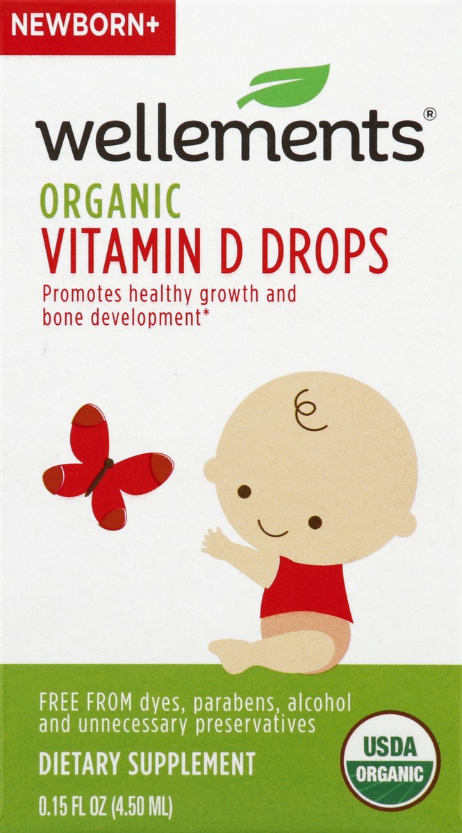 slide 4 of 6, Wellements Organic Vitamin D Drops, 0.15 fl oz