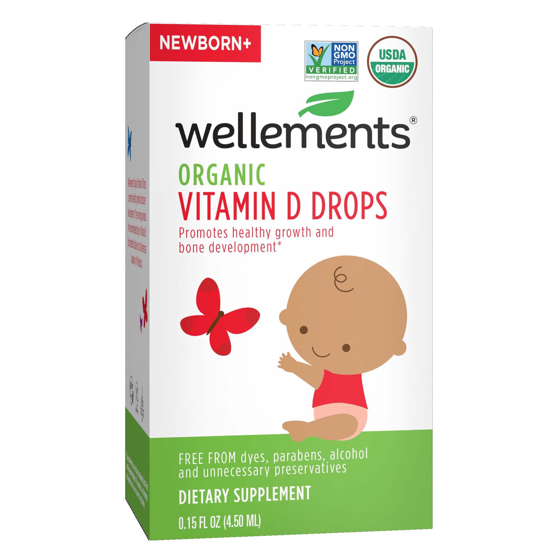 slide 1 of 6, Wellements Organic Vitamin D Drops, 0.15 fl oz