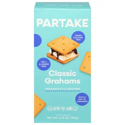 Partake Graham-Style Classic Grahams Crackers 6.75 oz