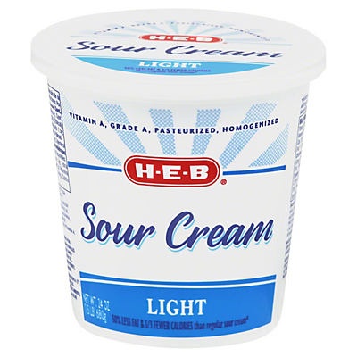 slide 1 of 1, H-E-B Light Sour Cream, 24 oz
