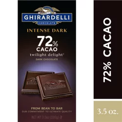 Intense Dark Chocolate Bar 72% Cacao