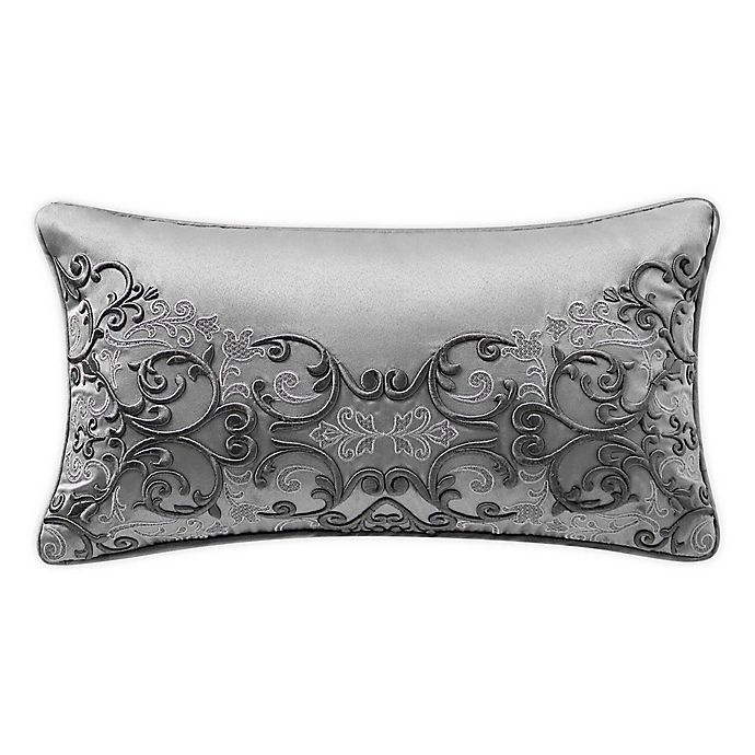 slide 1 of 2, Waterford Vernon Embroidered Oblong Throw Pillow - Grey, 1 ct