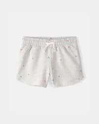 Carter's Girls Heart French Terry Shorts - Grey - Size 7