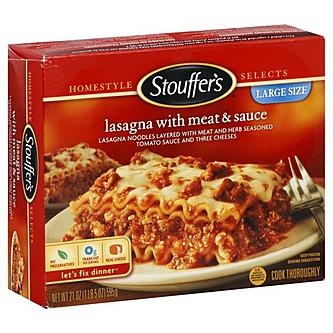 slide 1 of 1, Stouffer's Beef Lasagna, 1 lb