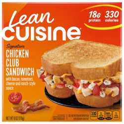 Lean Cuisine Frozen Meal Chicken Club Sandwich, Protein Kick Microwave Meal, Frozen Chicken Sandwich, Frozen Dinner for One