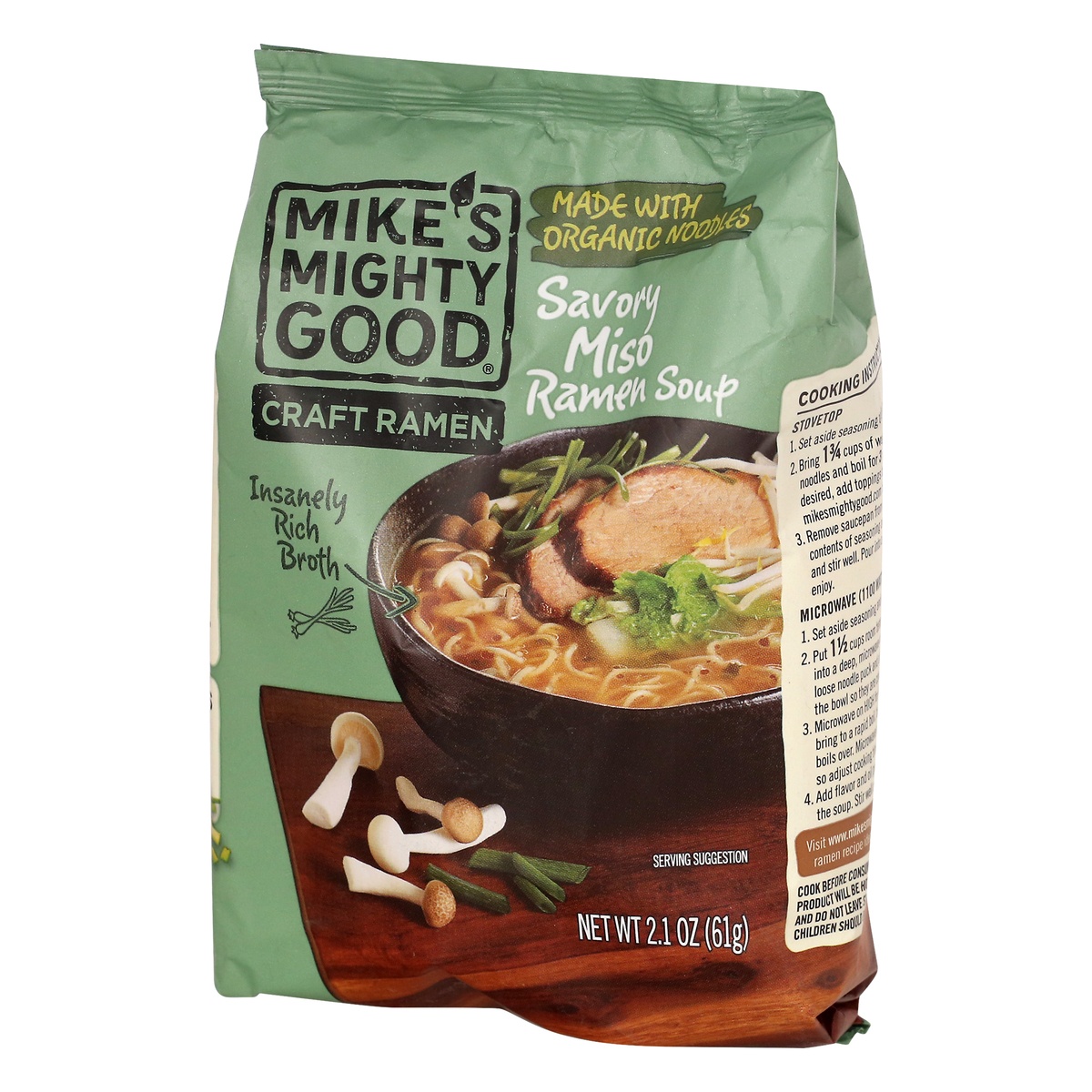 slide 3 of 10, Mike's Mighty Good Savory Miso Ramen Noodles, 2.1 oz