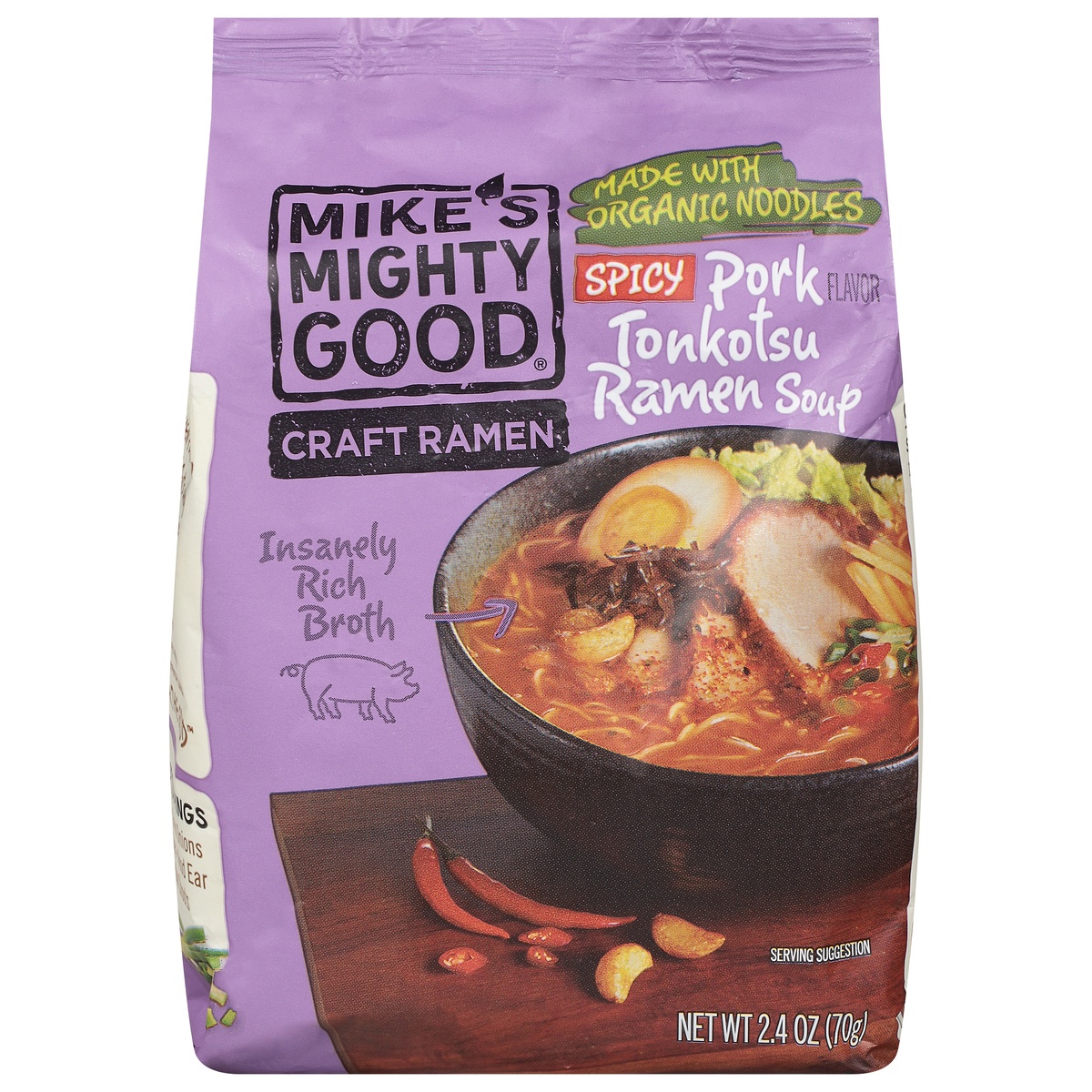 slide 1 of 1, Mike's Mighty Good Vegetarian Miso Ramen Soup 2.1 oz, 