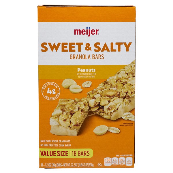slide 25 of 29, Meijer Granola Bar Swt & Salty Peanut 18 - 22 oz, 22 oz