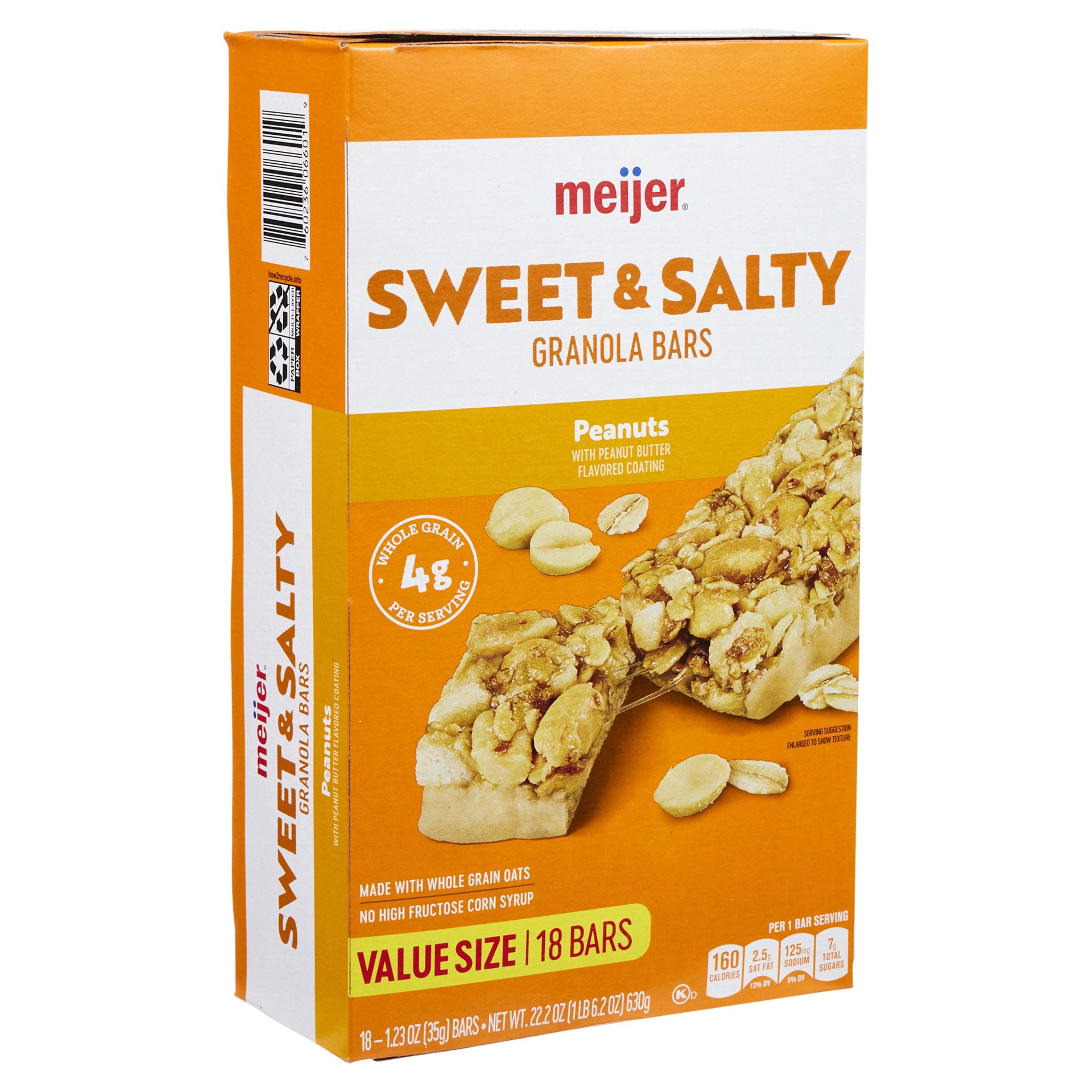 slide 6 of 29, Meijer Granola Bar Swt & Salty Peanut 18 - 22 oz, 22 oz