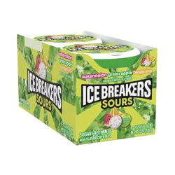 Ice Breakers Sours Assorted Fruit Flavored Sugar Free Mints Pucks, 1.5 oz (8 Count)
