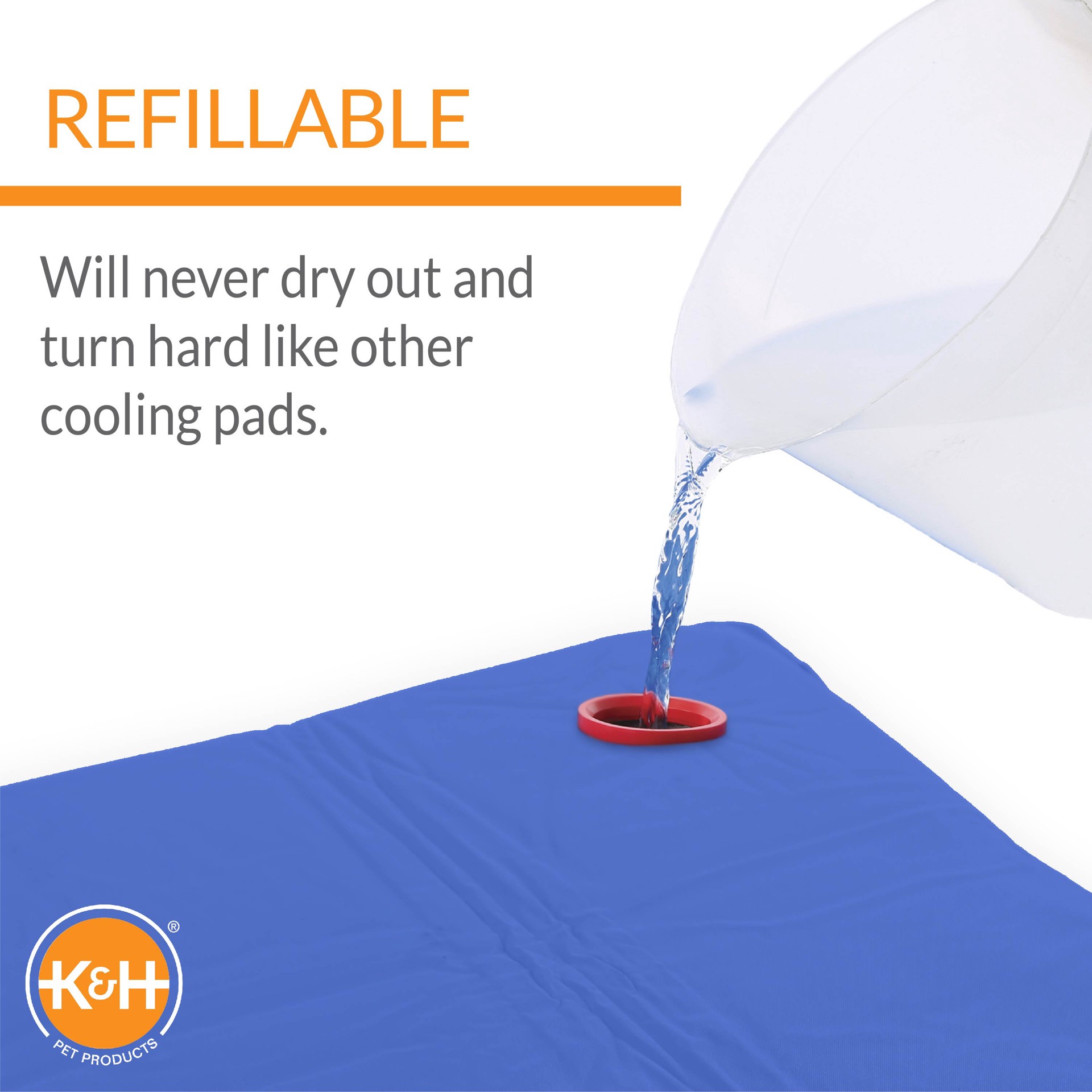slide 2 of 9, K & H K&H Pet Products Coolin' Pet Pad Blue Large 20 X 36 Inches, 20 in x 36 in