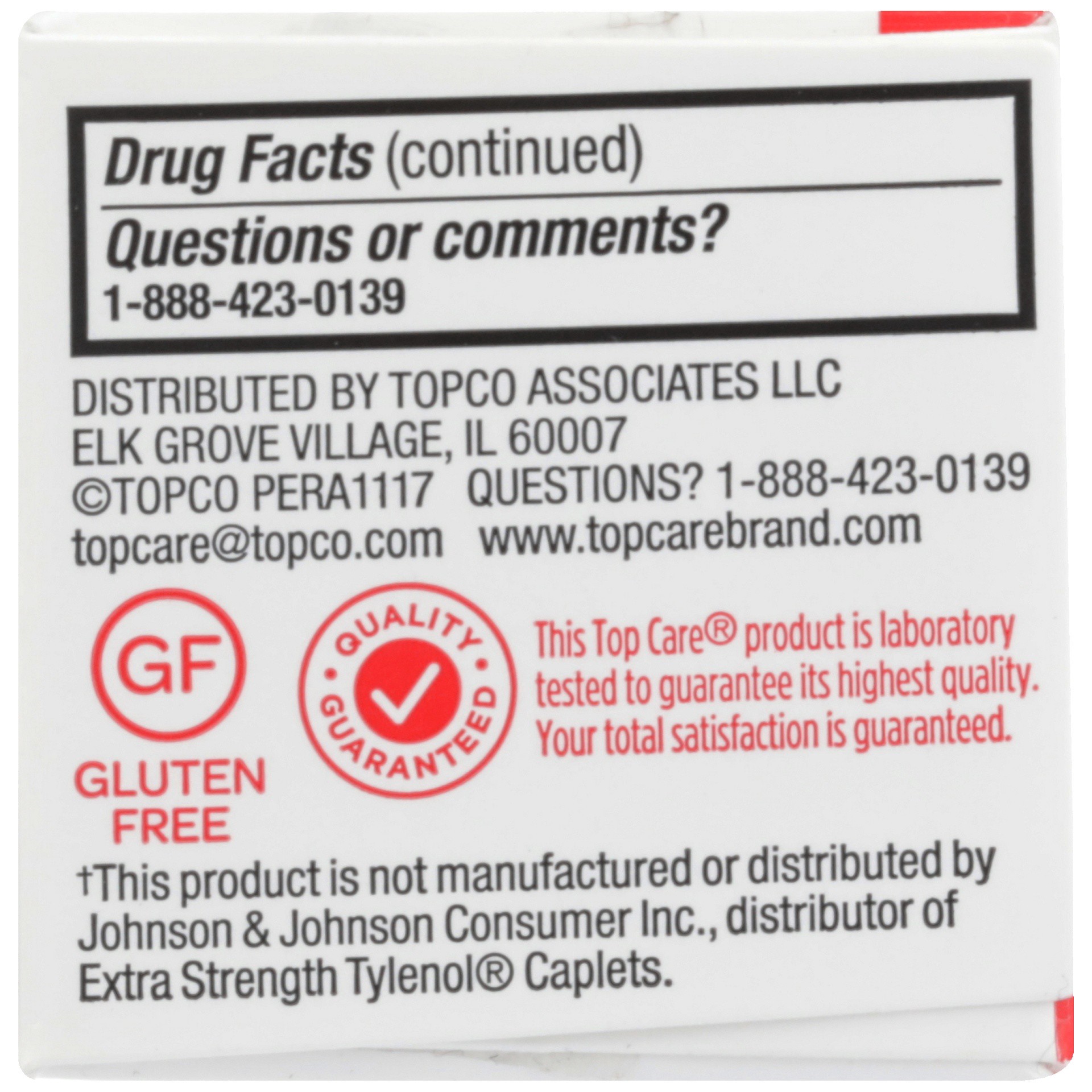 slide 2 of 6, TopCare Extra Strength Pain Relief Acetaminophen, 50 ct; 500 mg
