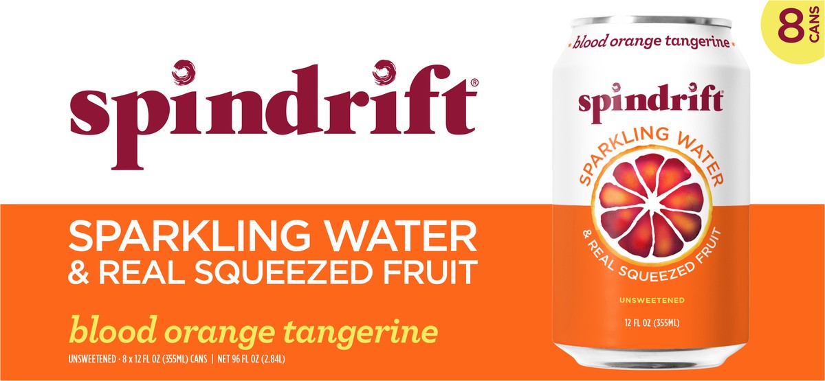 slide 4 of 7, Spindrift Blood Orange Sparkling Water - 8 ct; 12 fl oz, 17.2 fl oz