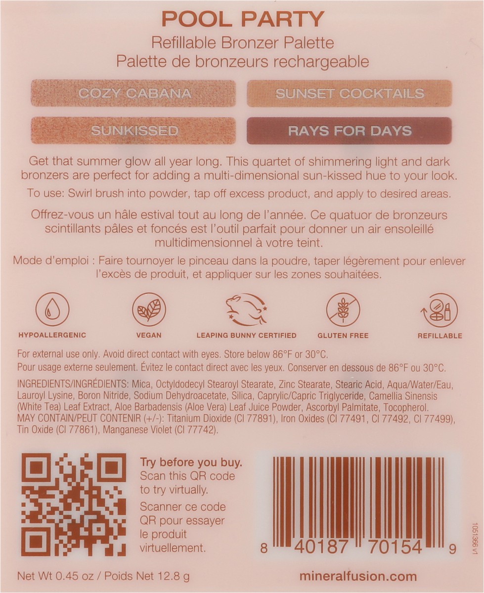slide 9 of 9, Mineral Fusion Pool Party Refillable Bronzer Palette 0.45 oz, 1 ct