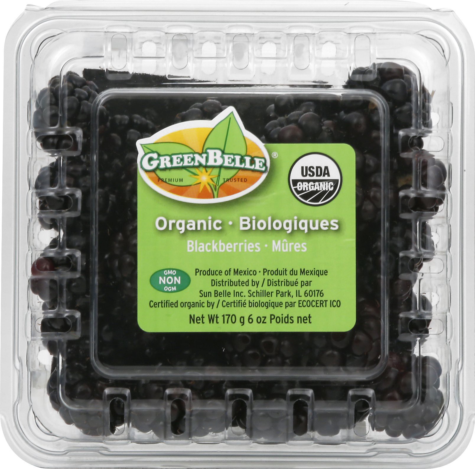 slide 1 of 1, Sun Belle Organic Blackberries Prepacked, 6 oz