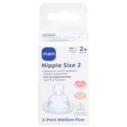 MAM Medium Flow Size 2 Nipples - 2+ Months