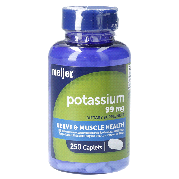 slide 1 of 1, Meijer Potassium, 250 ct; 99 mg