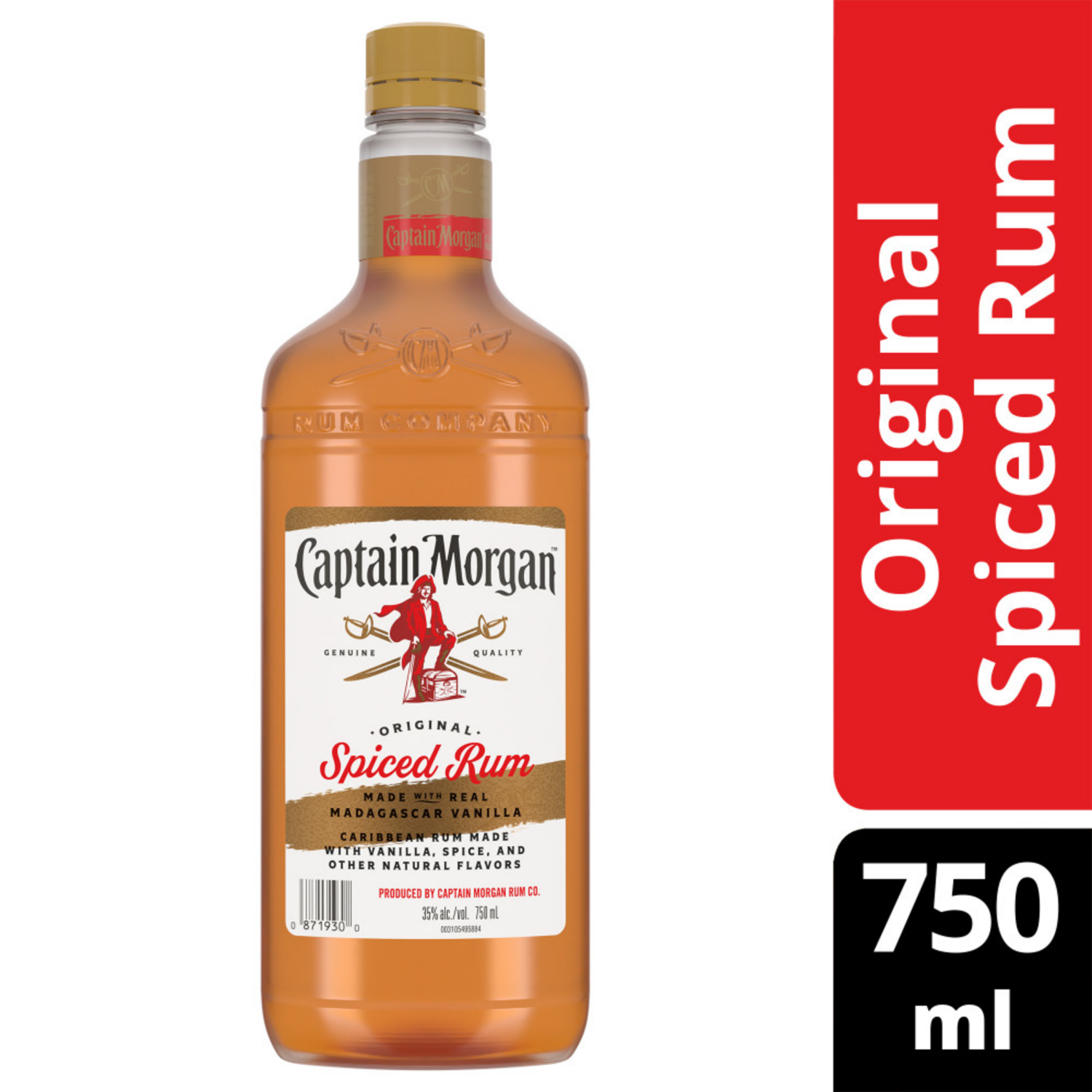 slide 1 of 4, Captain Morgan Original Spiced Rum, 750 mL, 750 ml