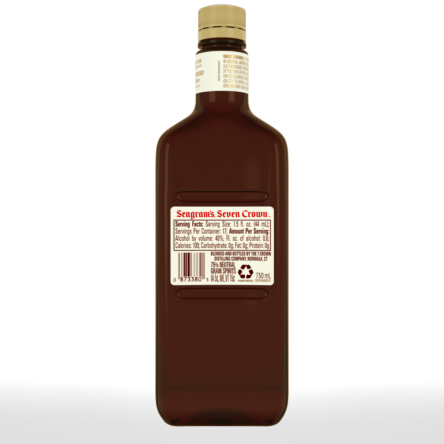 slide 2 of 3, Seagram's 7 Crown American Blended Whiskey, 750 ml