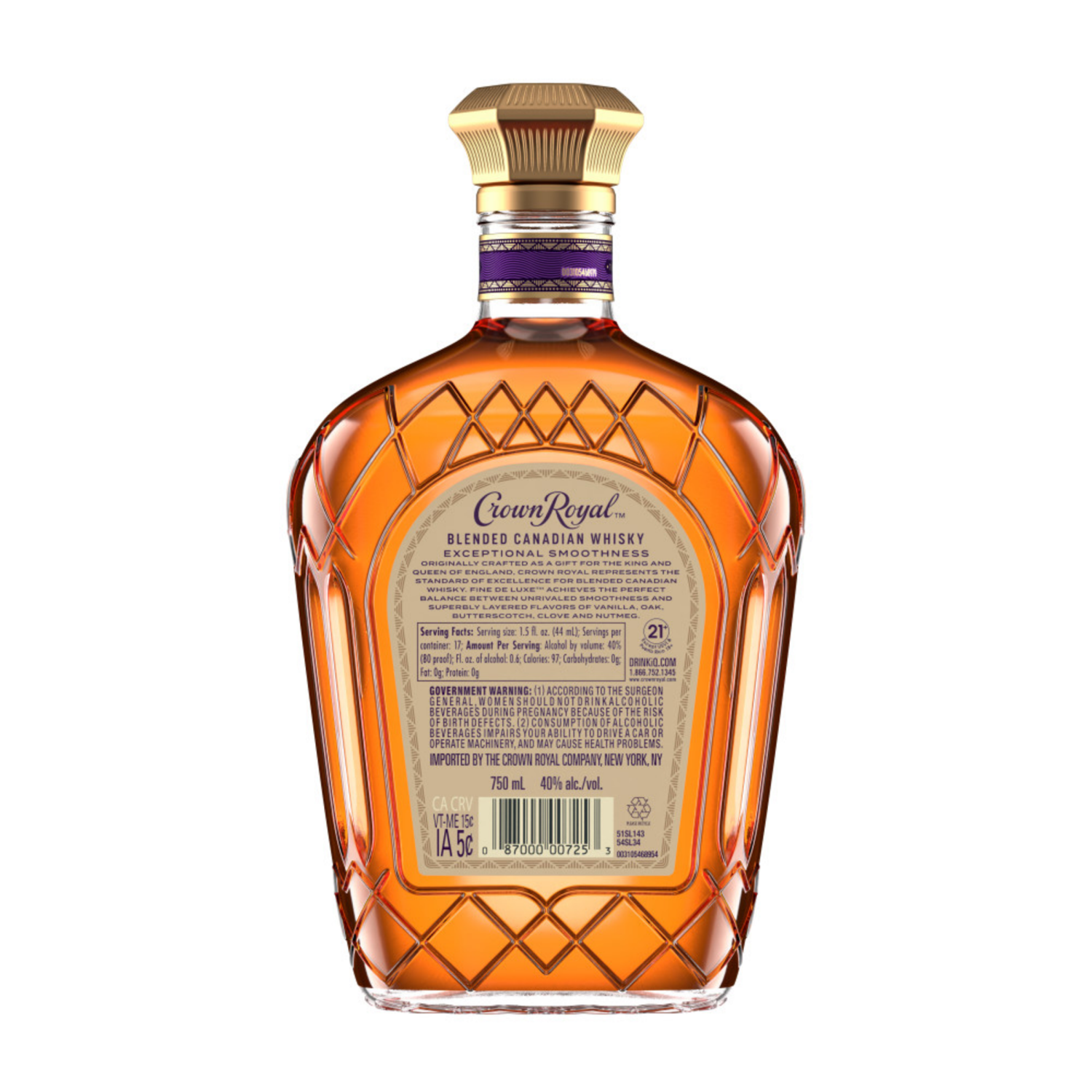 slide 2 of 5, Crown Royal Fine De Luxe Blended Canadian Whisky, 750 mL, 750 ml