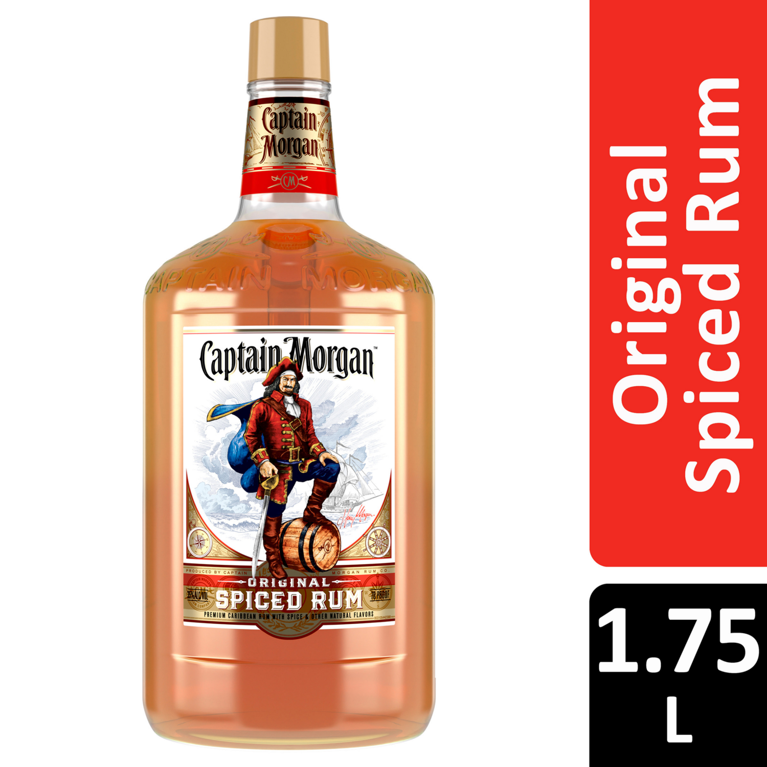 slide 1 of 3, Captain Morgan Original Spiced Rum, 1.75 L, 1.75 liter