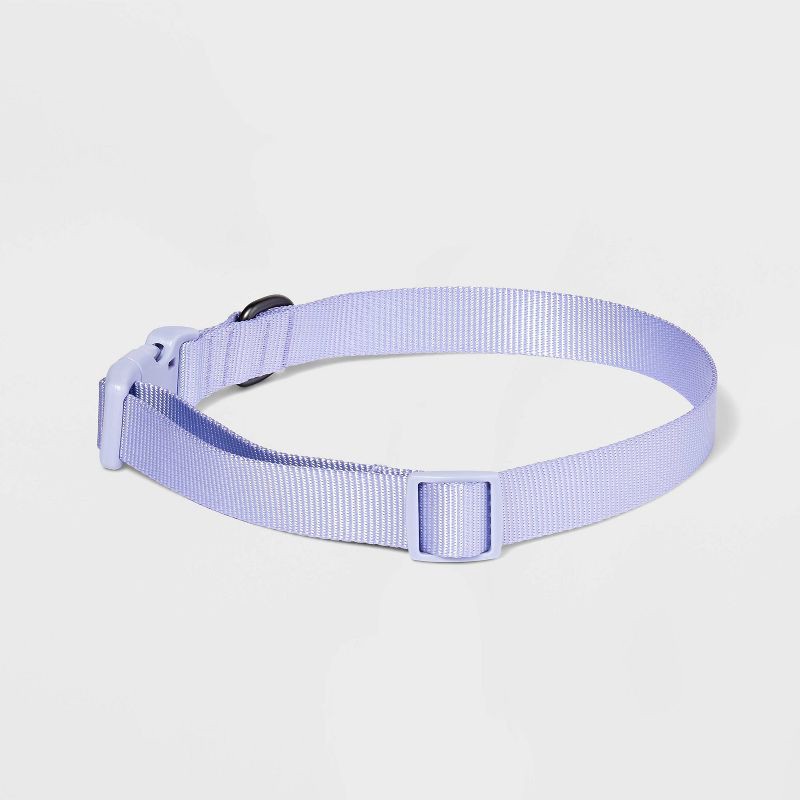 slide 2 of 3, Basic Dog Adjustable Collar with Color Matching Buckle - XL - Lilac - Boots & Barkley™, 1 ct