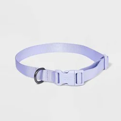 Basic Dog Adjustable Collar with Color Matching Buckle - XL - Lilac - Boots & Barkley™